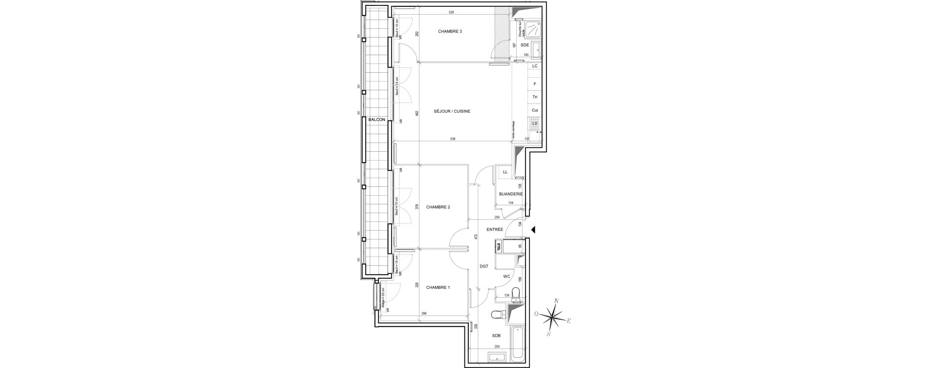 Appartement T4 de 91,55 m2 &agrave; Thiais Centre