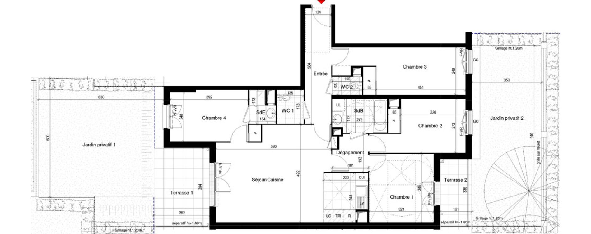 Appartement T5 de 99,12 m2 &agrave; Thiais Le foss&eacute; bazin
