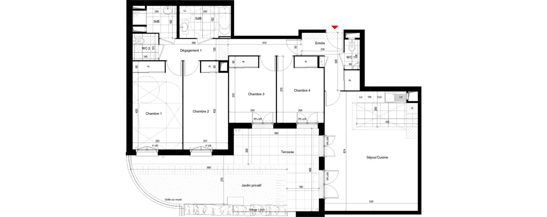 Appartement T5 de 107,75 m2 &agrave; Thiais Le foss&eacute; bazin