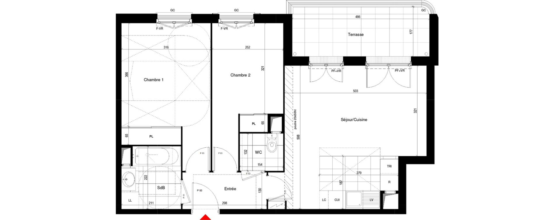 Appartement T3 de 59,25 m2 &agrave; Thiais Le foss&eacute; bazin