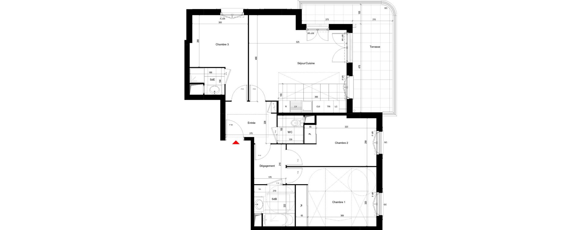 Appartement T4 de 78,52 m2 &agrave; Thiais Le foss&eacute; bazin