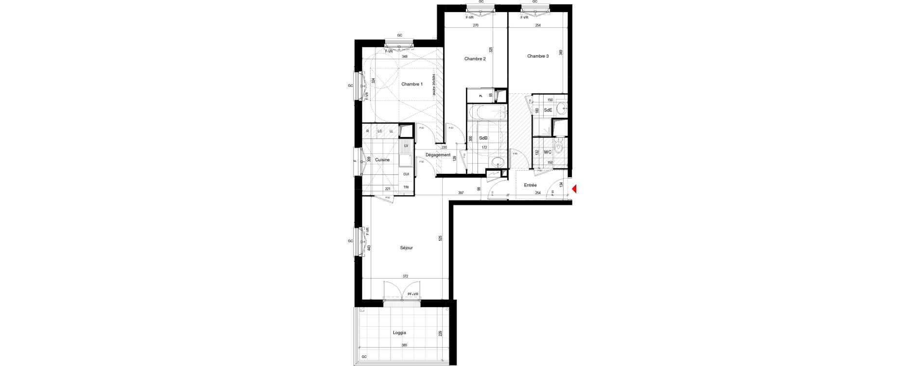 Appartement T4 de 78,08 m2 &agrave; Thiais Le foss&eacute; bazin