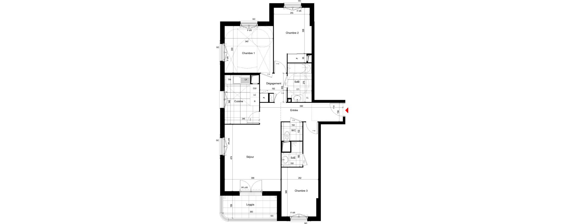 Appartement T4 de 82,28 m2 &agrave; Thiais Le foss&eacute; bazin
