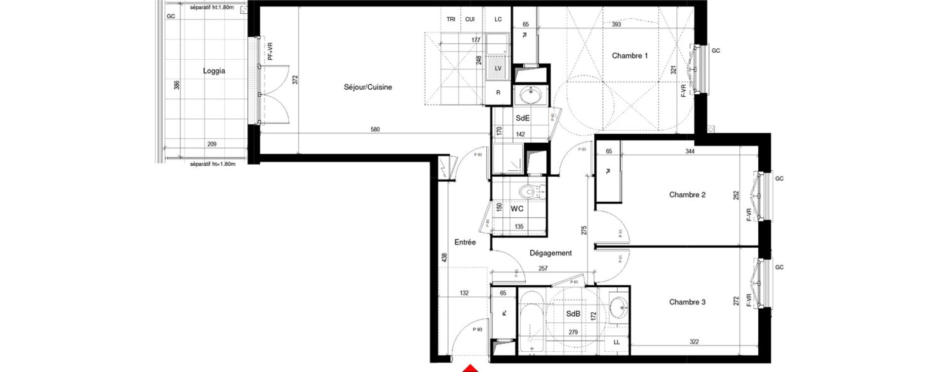 Appartement T4 de 78,68 m2 &agrave; Thiais Le foss&eacute; bazin