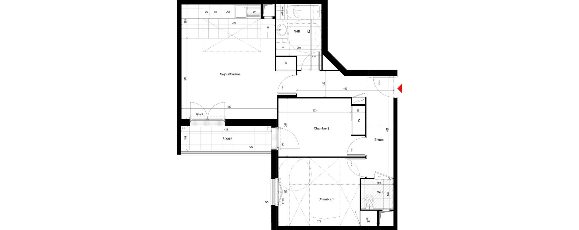 Appartement T3 de 63,83 m2 &agrave; Thiais Le foss&eacute; bazin