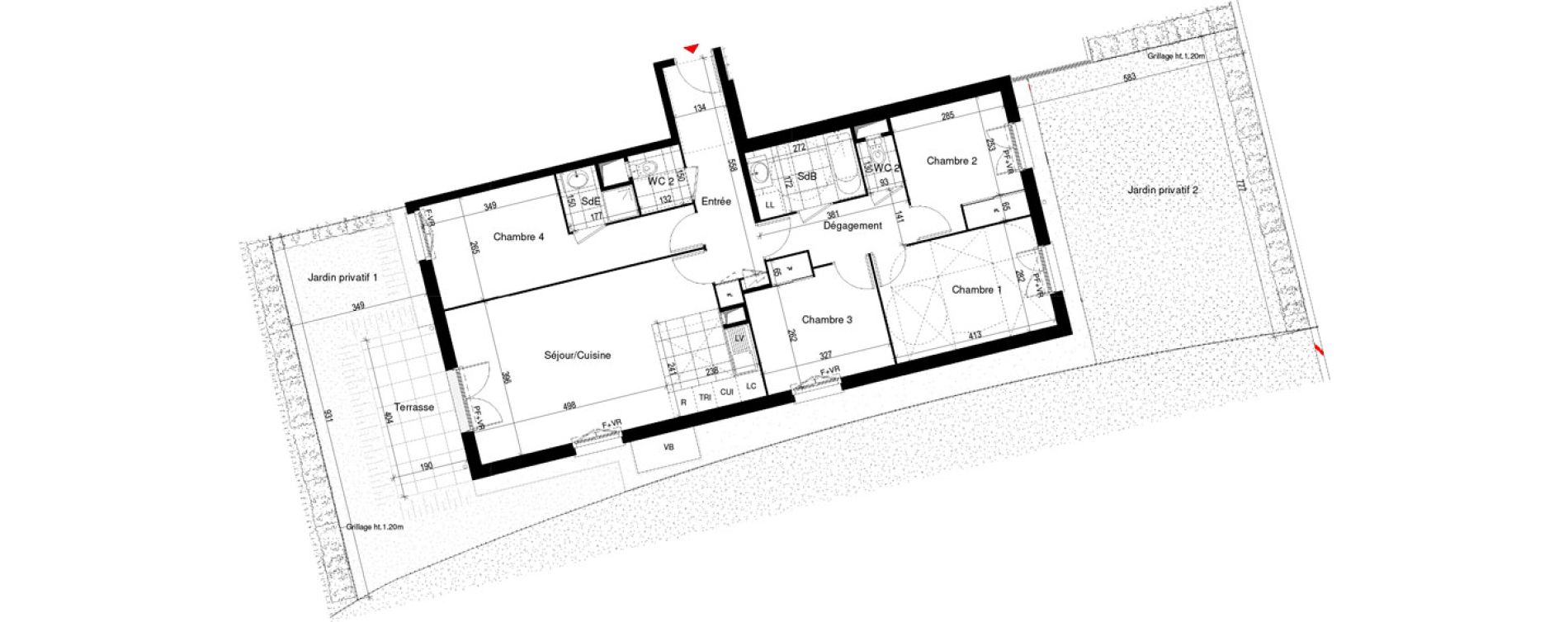 Appartement T5 de 93,53 m2 &agrave; Thiais Le foss&eacute; bazin