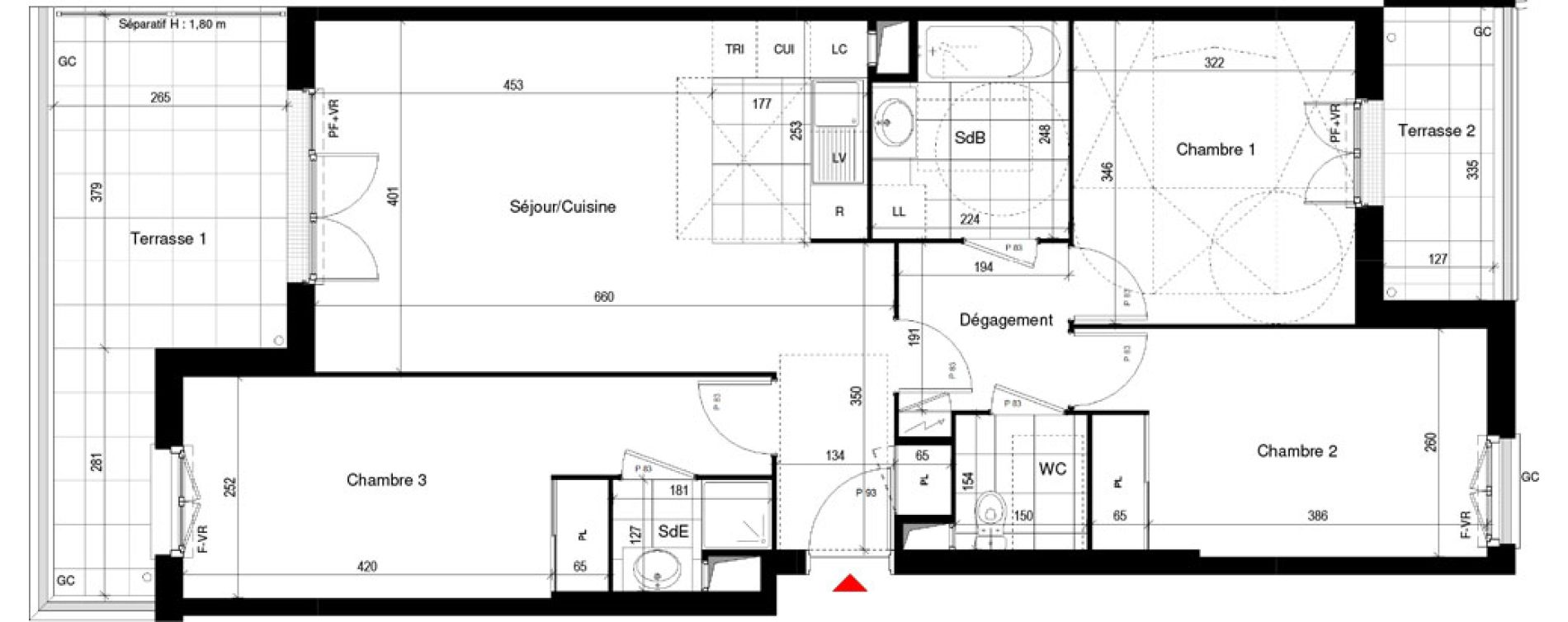 Appartement T4 de 79,17 m2 &agrave; Thiais Le foss&eacute; bazin