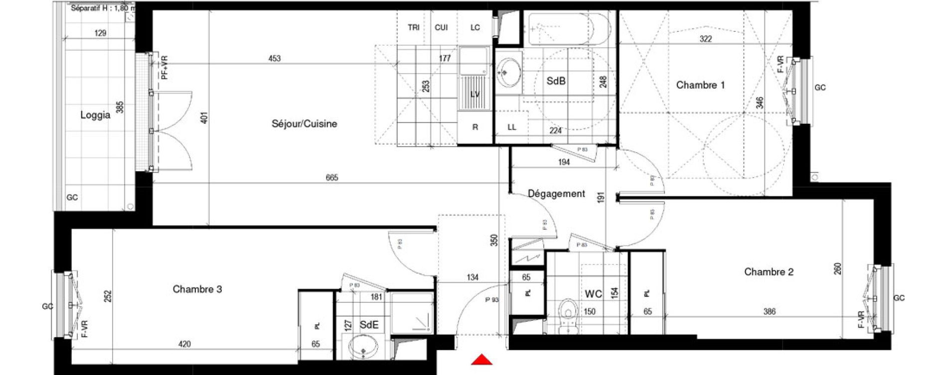 Appartement T4 de 79,19 m2 &agrave; Thiais Le foss&eacute; bazin