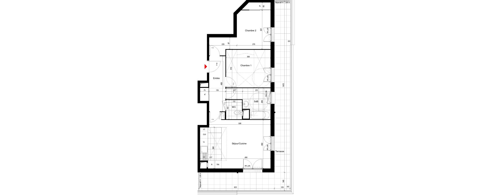 Appartement T3 de 63,72 m2 &agrave; Thiais Le foss&eacute; bazin