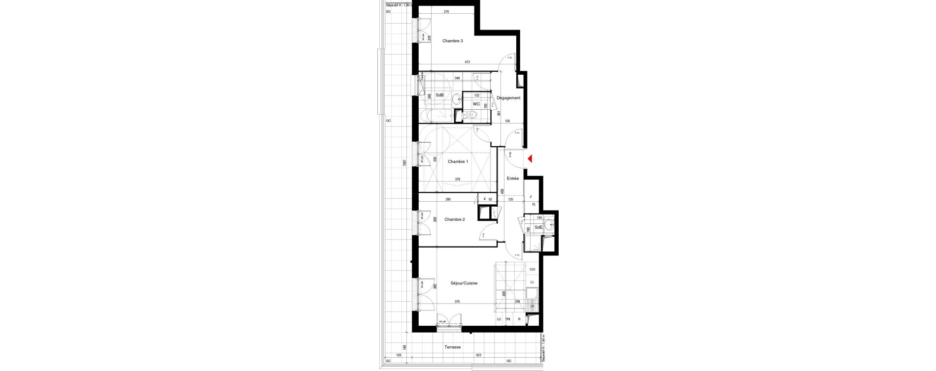 Appartement T4 de 77,64 m2 &agrave; Thiais Le foss&eacute; bazin