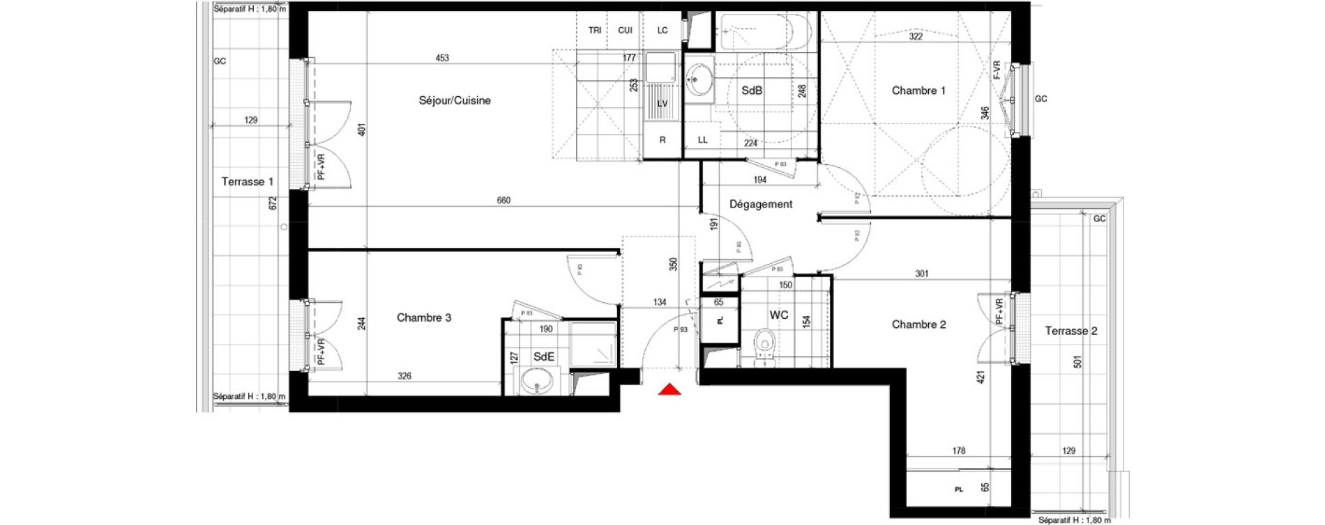 Appartement T4 de 75,35 m2 &agrave; Thiais Le foss&eacute; bazin