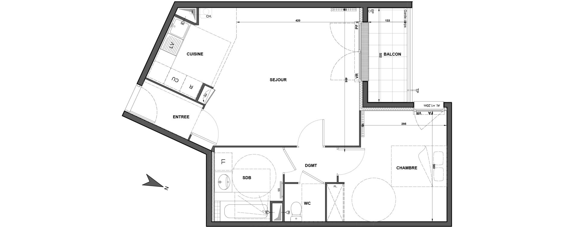 Appartement T2 de 55,36 m2 &agrave; Thiais Centre