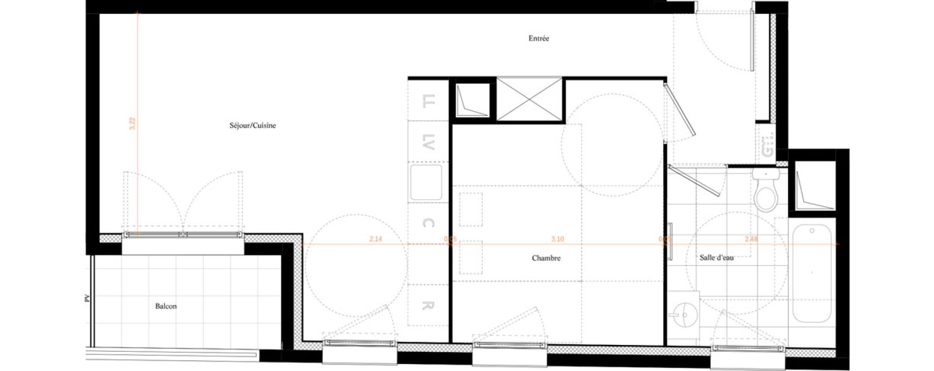 Appartement T2 de 43,73 m2 &agrave; Valenton Centre