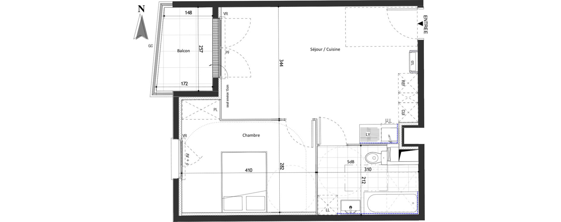 Appartement T2 de 40,97 m2 &agrave; Valenton Val pompadour - l'&eacute;tang &eacute;tendu