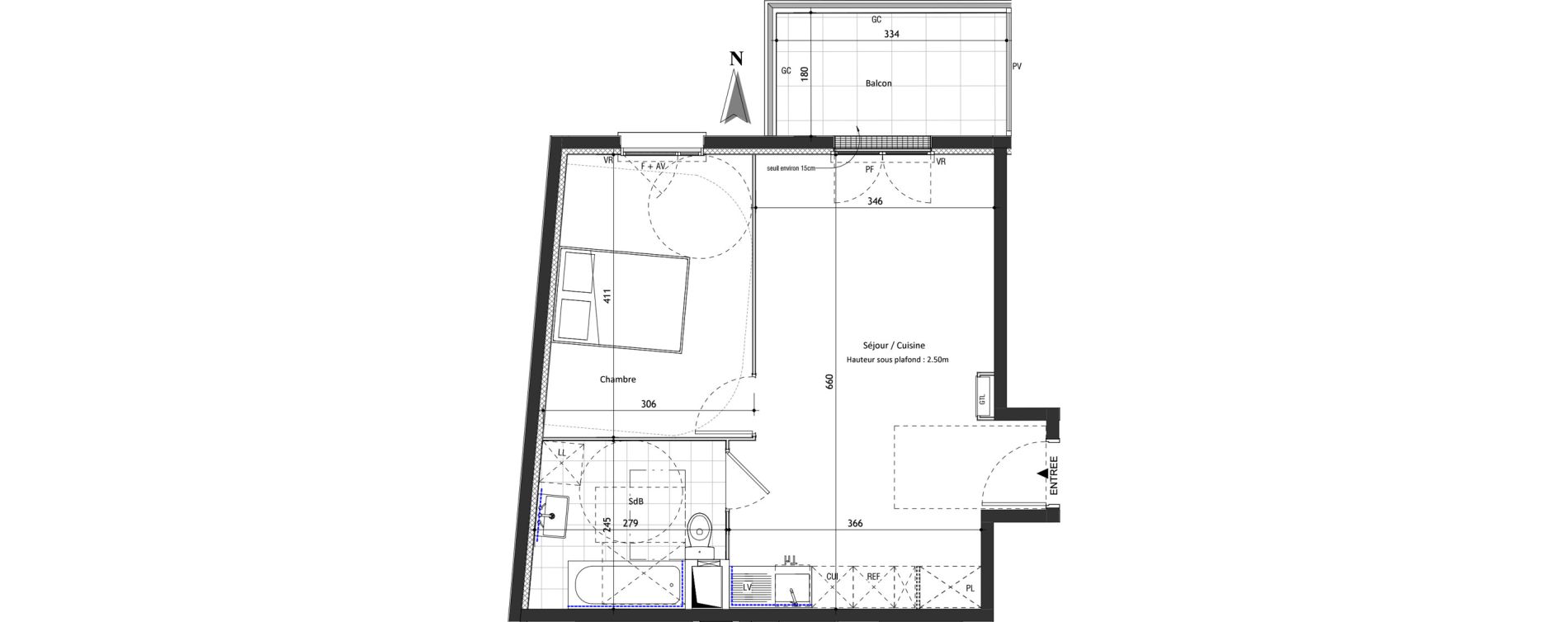 Appartement T2 de 42,56 m2 &agrave; Valenton Val pompadour - l'&eacute;tang &eacute;tendu