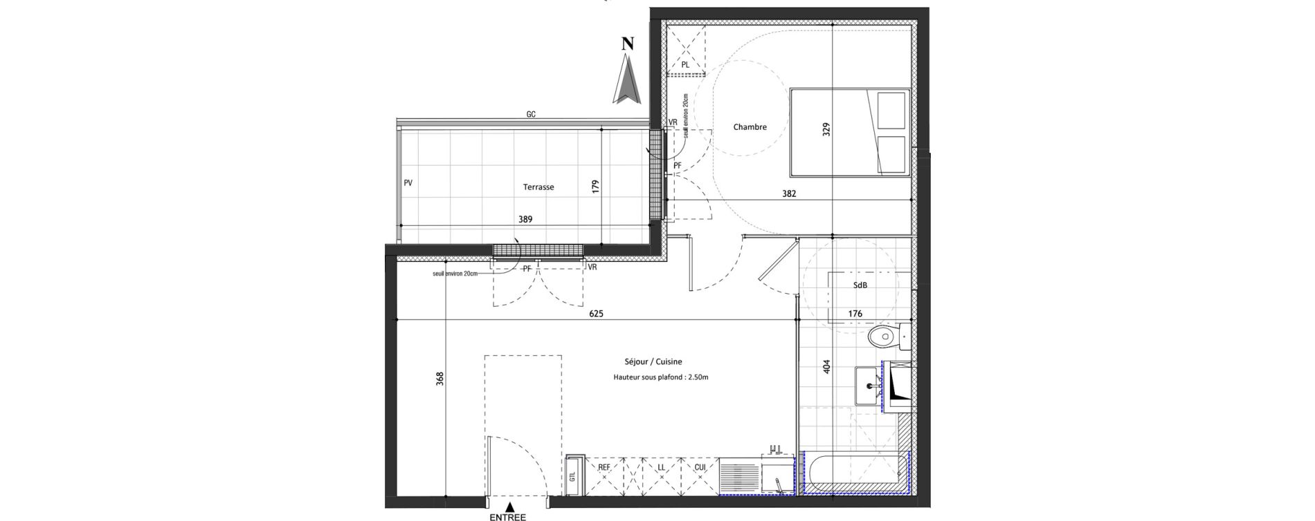 Appartement T2 de 42,96 m2 &agrave; Valenton Val pompadour - l'&eacute;tang &eacute;tendu