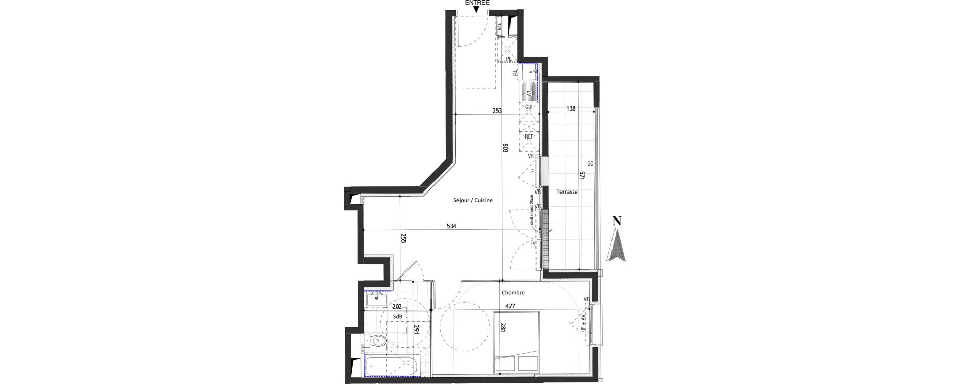 Appartement T2 de 45,06 m2 &agrave; Valenton Val pompadour - l'&eacute;tang &eacute;tendu