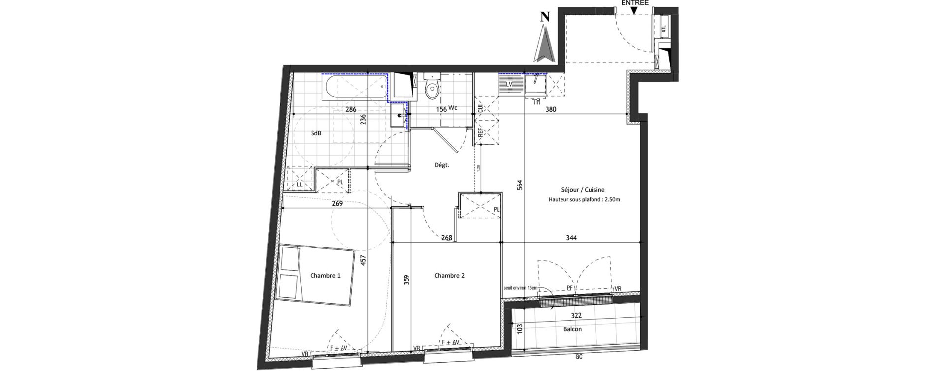 Appartement T3 de 59,14 m2 &agrave; Valenton Val pompadour - l'&eacute;tang &eacute;tendu