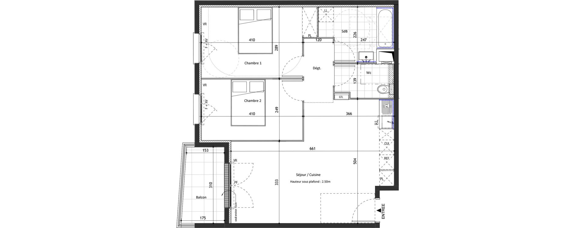 Appartement T3 de 61,94 m2 &agrave; Valenton Val pompadour - l'&eacute;tang &eacute;tendu