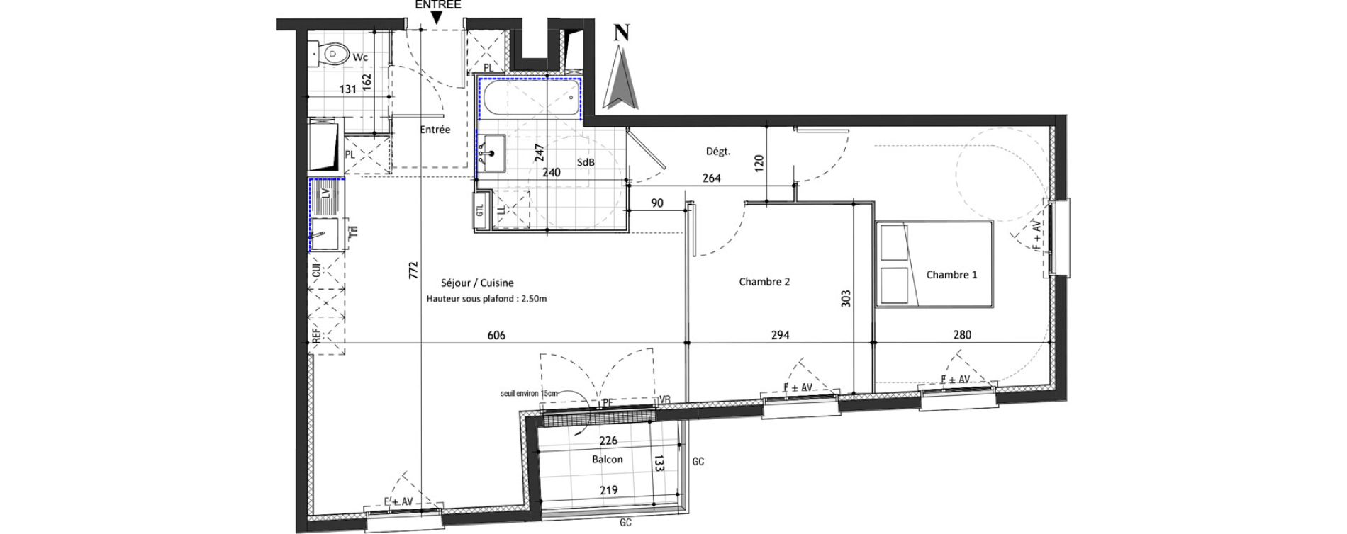 Appartement T3 de 62,05 m2 &agrave; Valenton Val pompadour - l'&eacute;tang &eacute;tendu