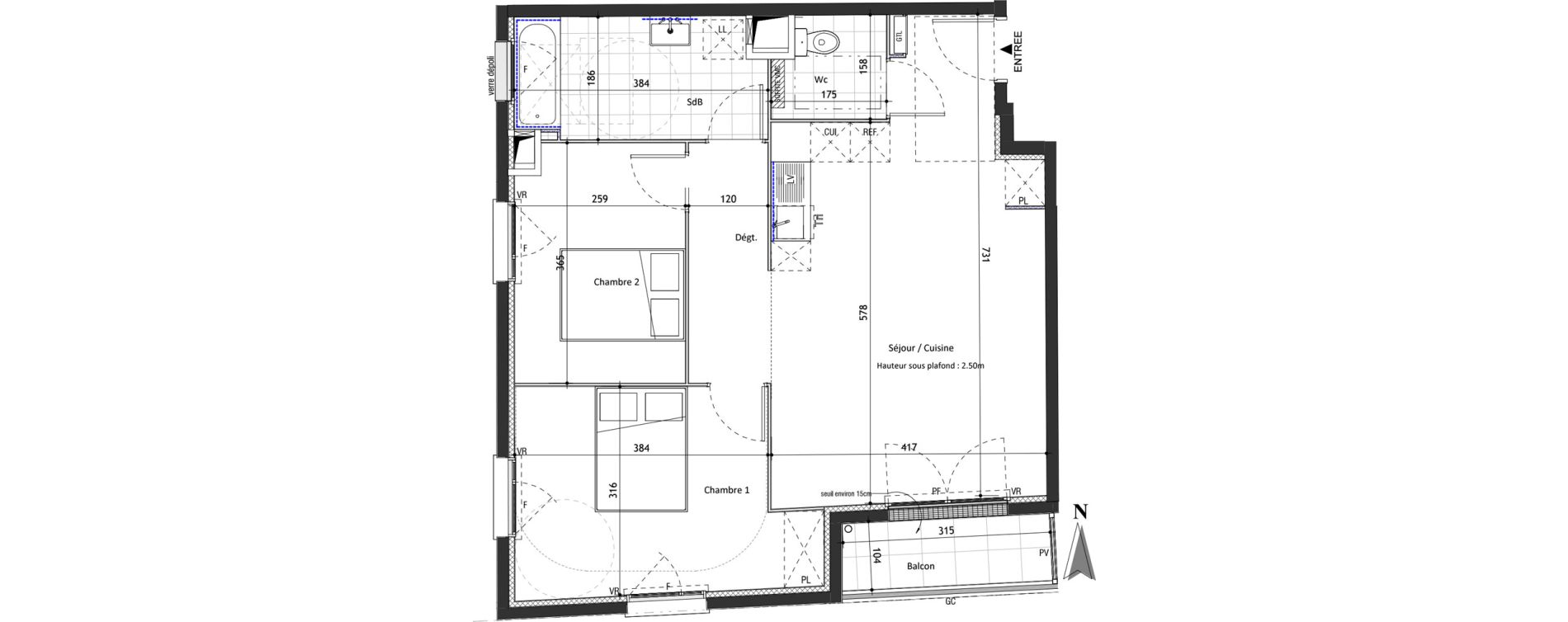 Appartement T3 de 62,34 m2 &agrave; Valenton Val pompadour - l'&eacute;tang &eacute;tendu