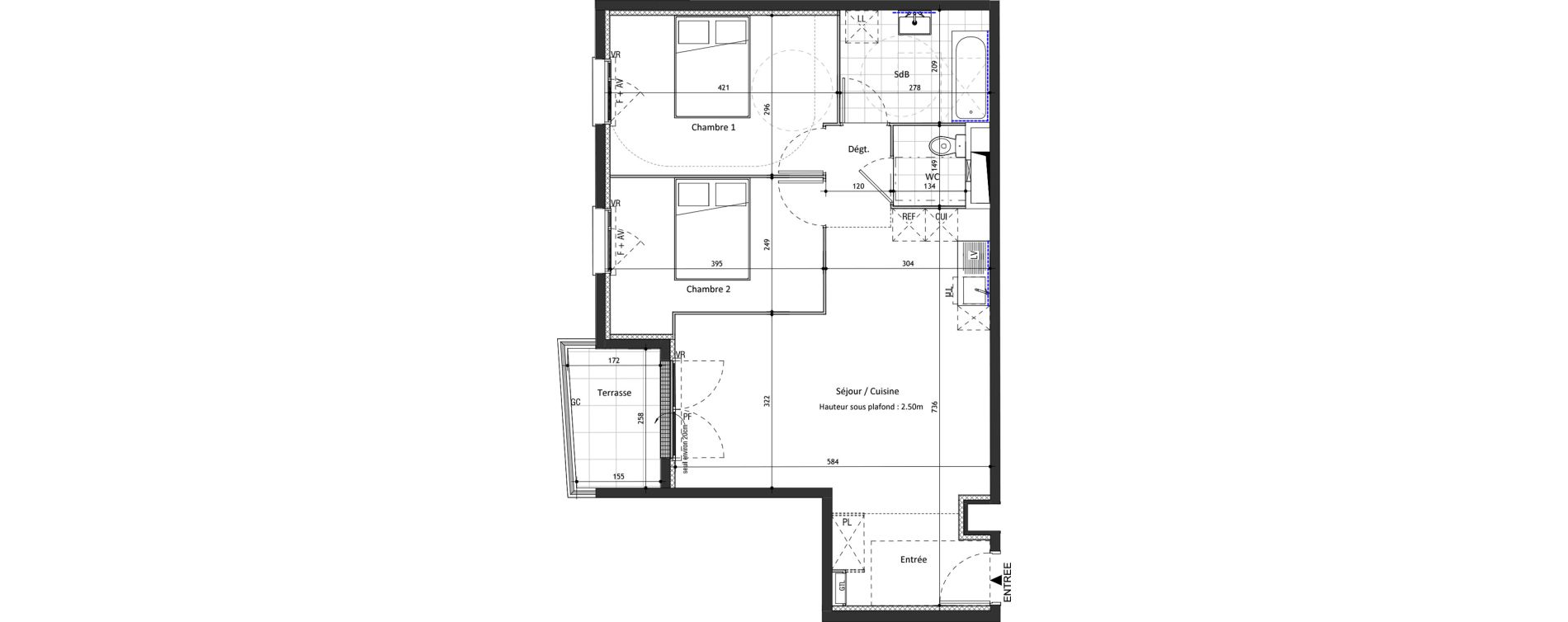 Appartement T3 de 62,80 m2 &agrave; Valenton Val pompadour - l'&eacute;tang &eacute;tendu