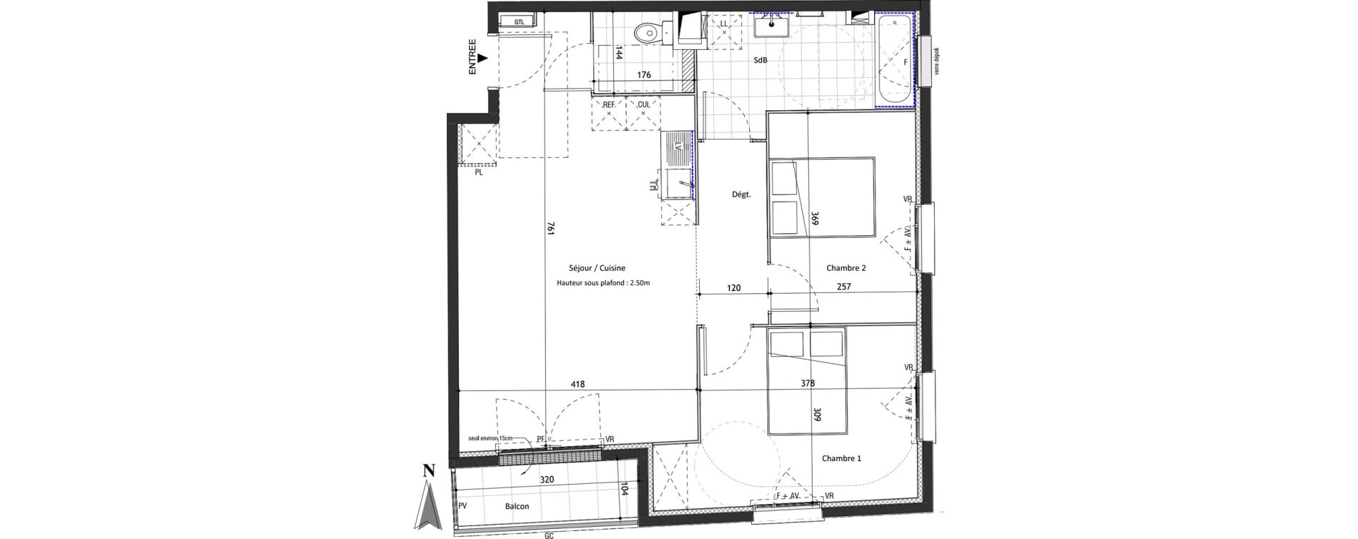 Appartement T3 de 62,96 m2 &agrave; Valenton Val pompadour - l'&eacute;tang &eacute;tendu