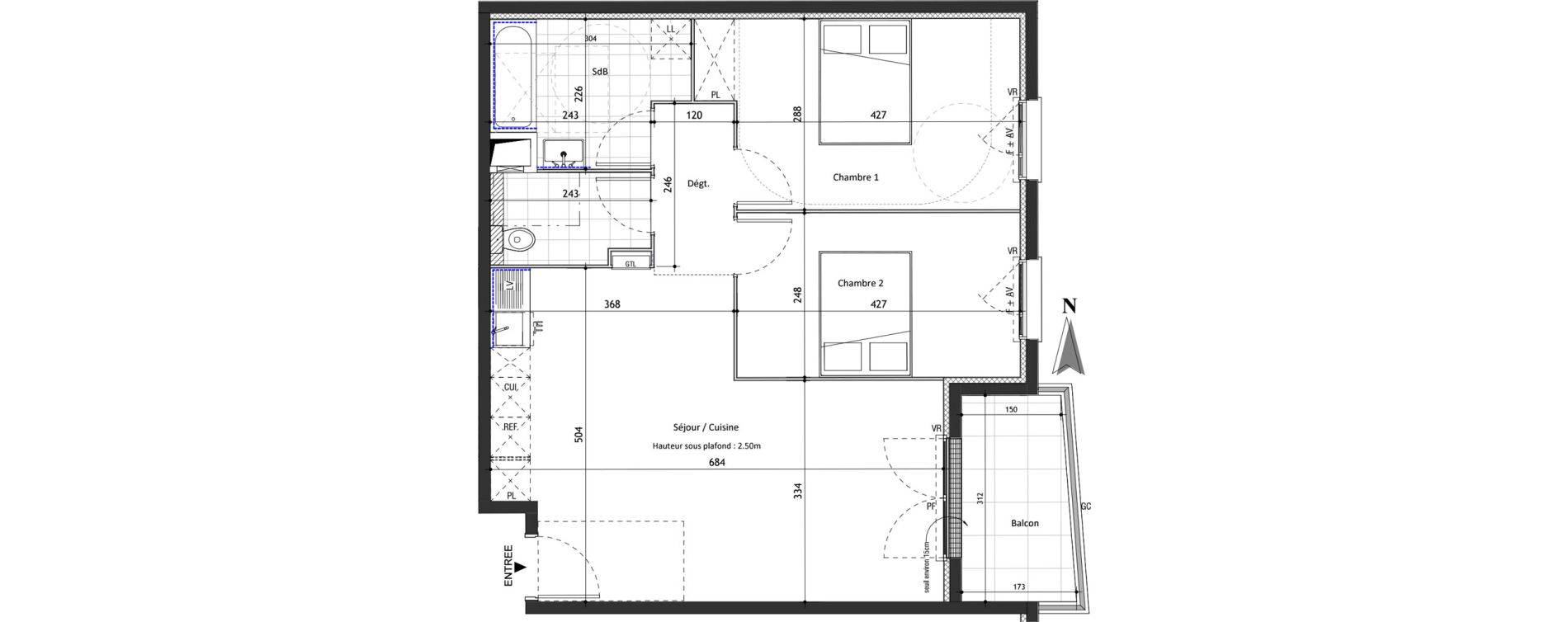 Appartement T3 de 63,84 m2 &agrave; Valenton Val pompadour - l'&eacute;tang &eacute;tendu