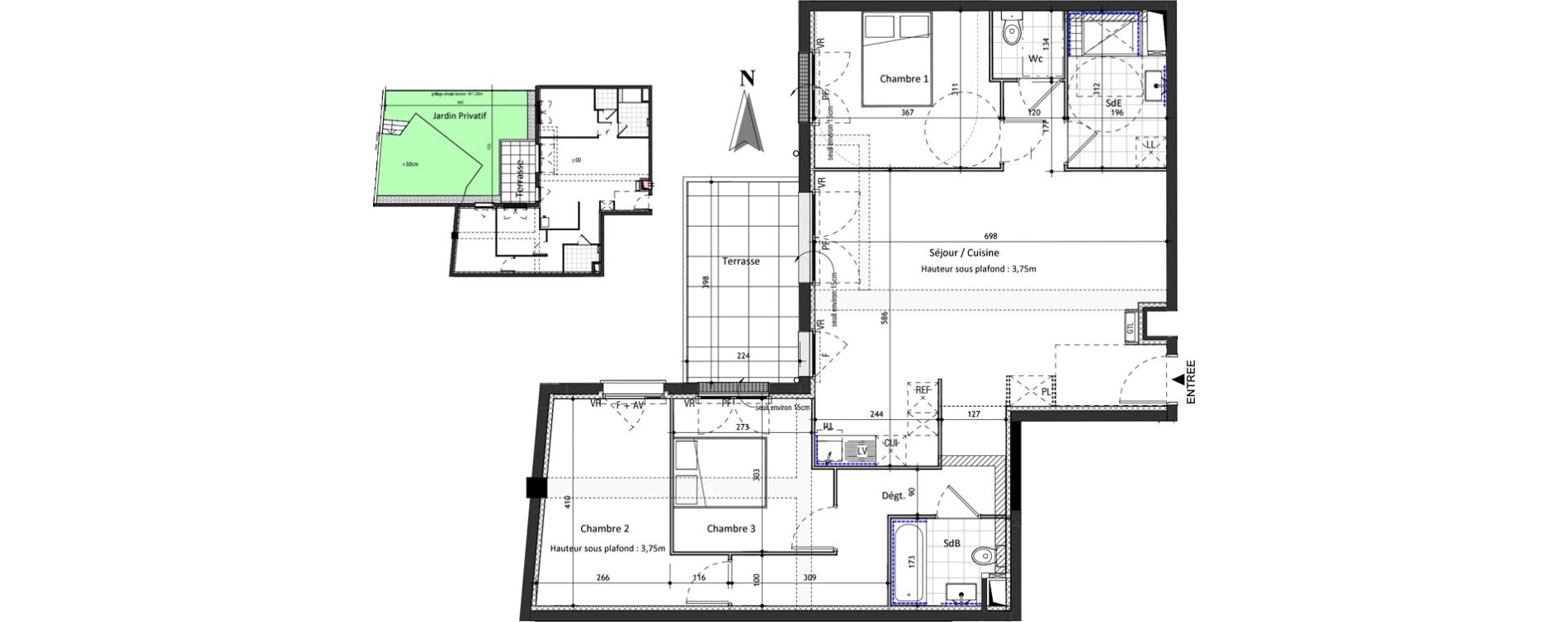Appartement T4 de 88,04 m2 &agrave; Valenton Val pompadour - l'&eacute;tang &eacute;tendu
