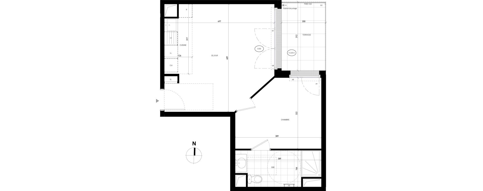 Appartement T2 de 38,91 m2 &agrave; Villejuif Delaune
