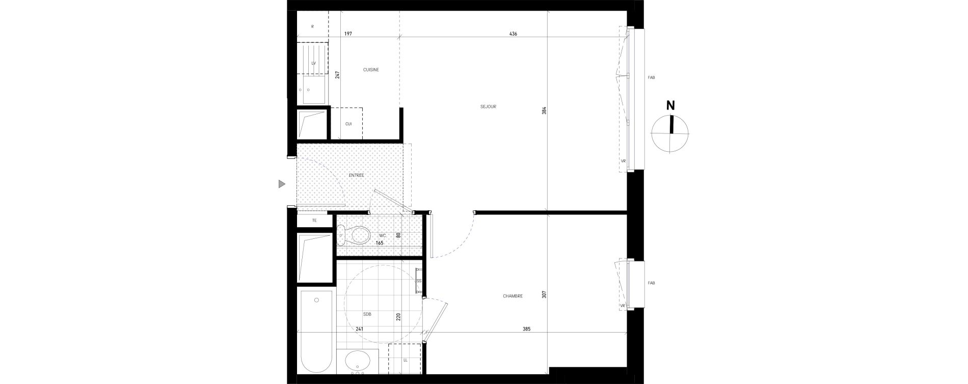 Appartement T2 de 41,55 m2 &agrave; Villejuif Delaune