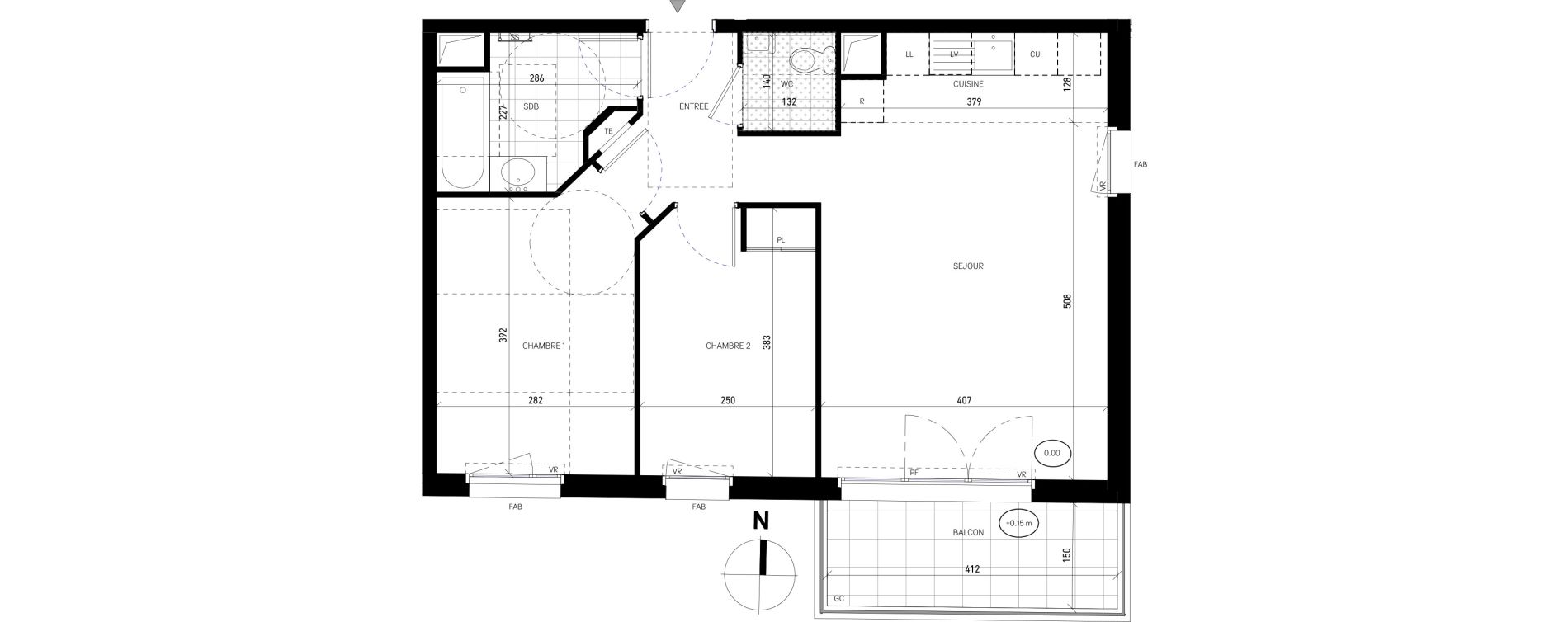 Appartement T3 de 57,55 m2 &agrave; Villejuif Delaune