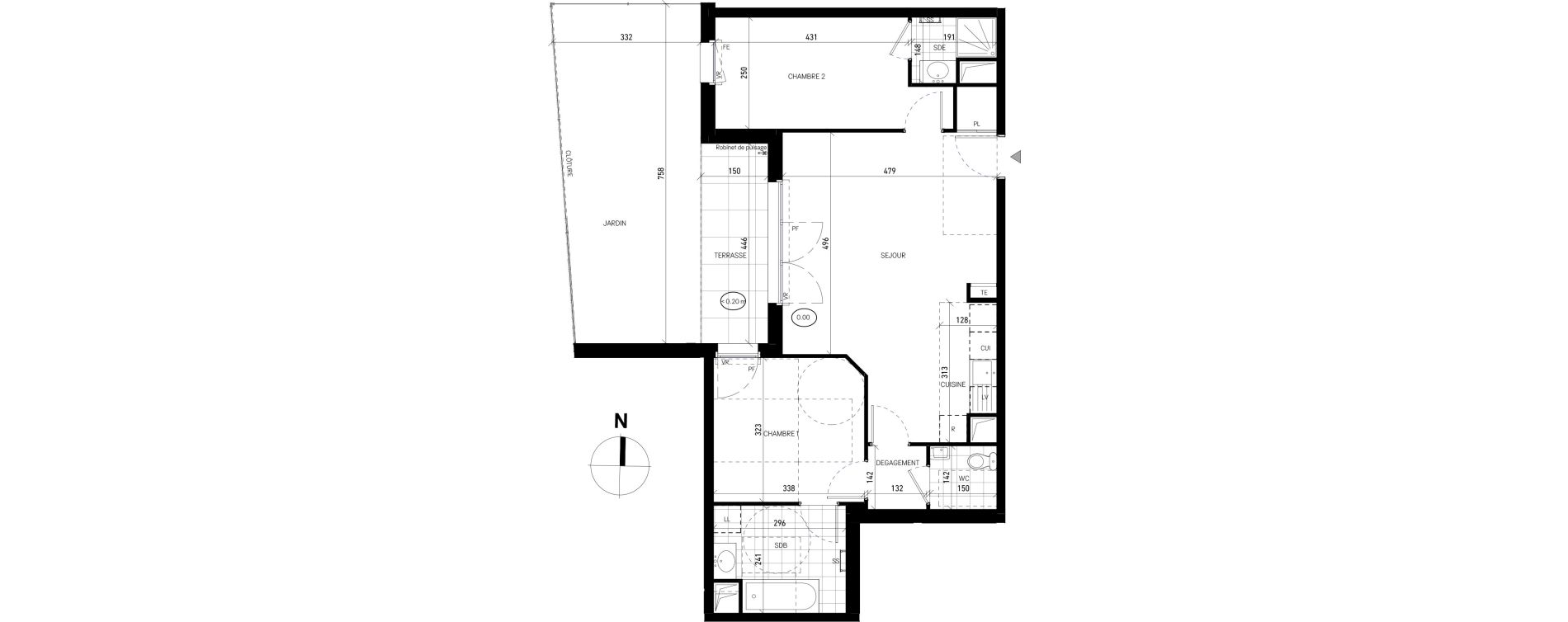 Appartement T3 de 65,23 m2 &agrave; Villejuif Delaune