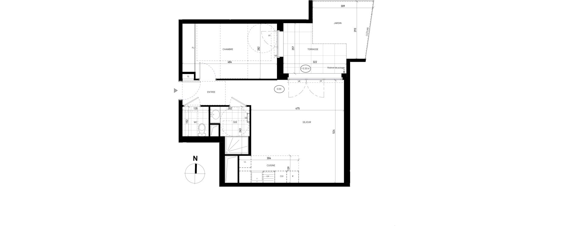 Appartement T2 de 49,63 m2 &agrave; Villejuif Delaune