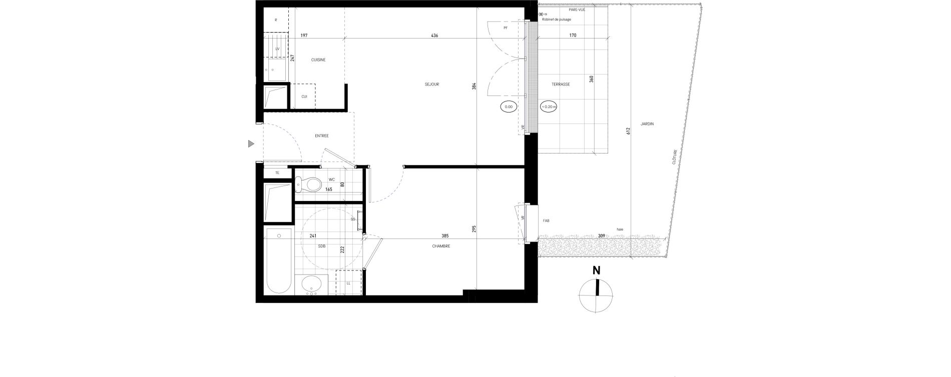 Appartement T2 de 41,69 m2 &agrave; Villejuif Delaune