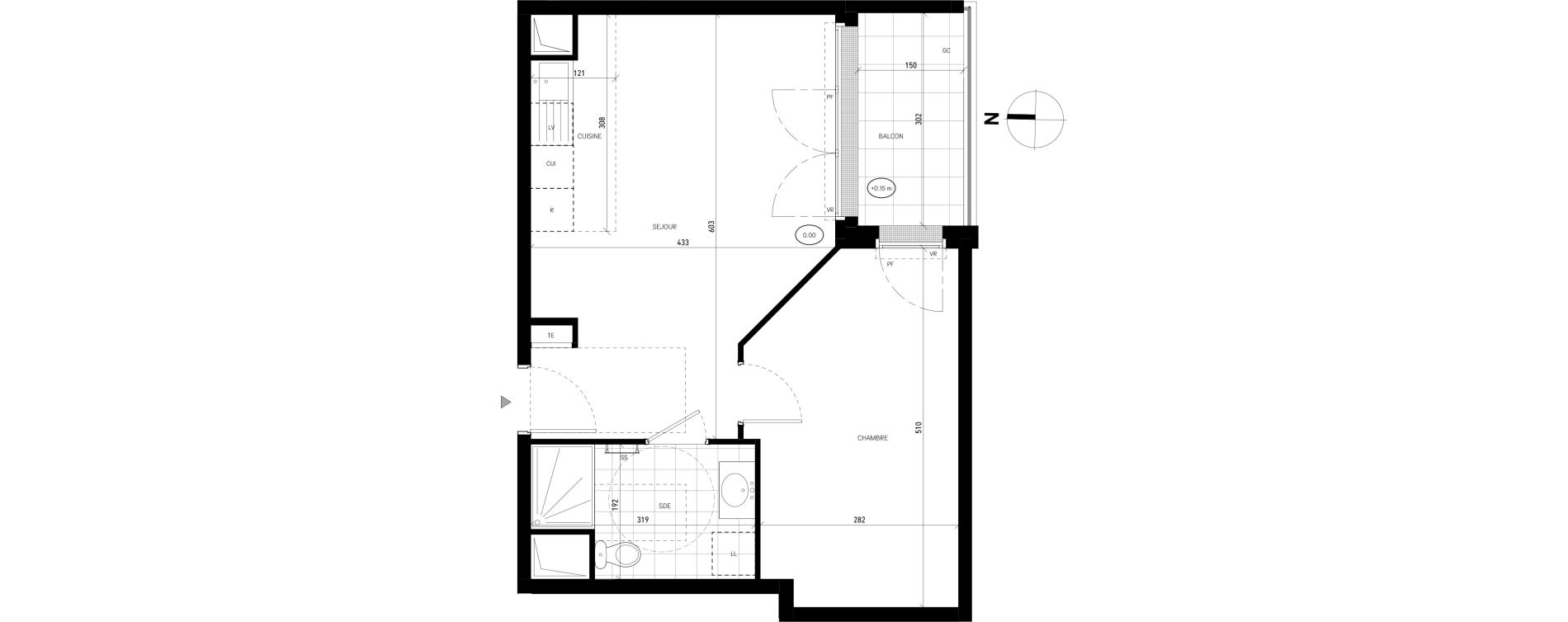 Appartement T2 de 41,94 m2 &agrave; Villejuif Delaune