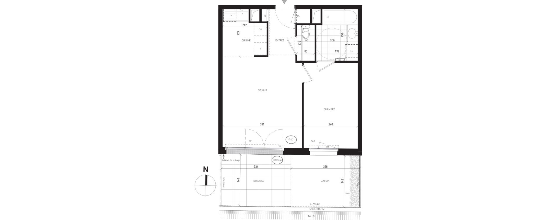 Appartement T2 de 41,12 m2 &agrave; Villejuif Delaune
