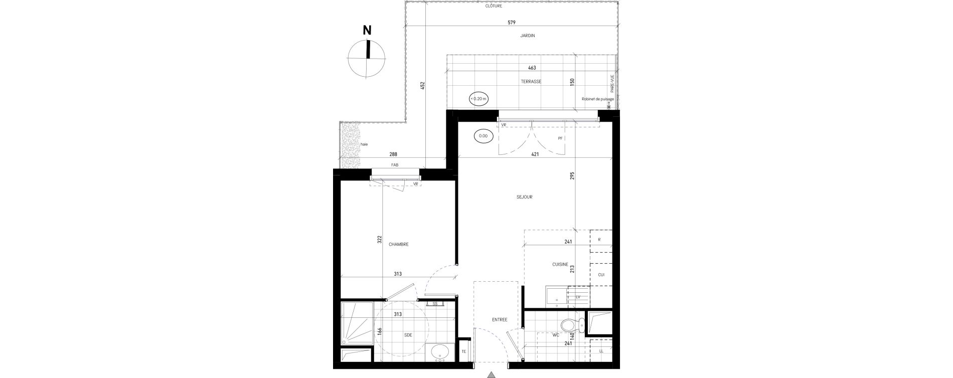 Appartement T2 de 41,36 m2 &agrave; Villejuif Delaune