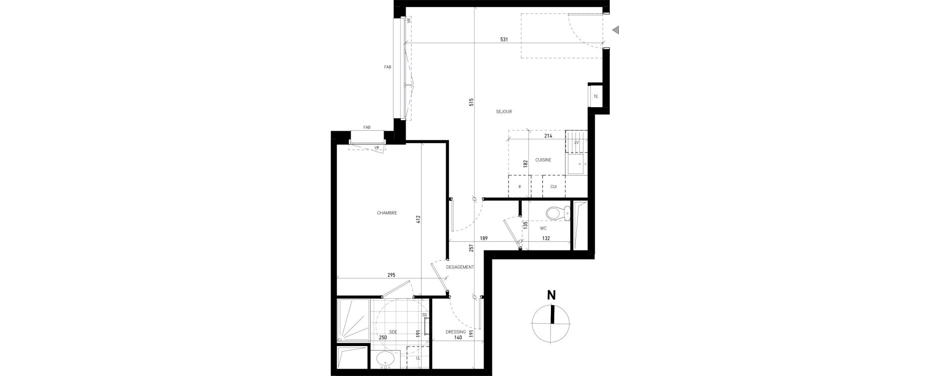 Appartement T2 de 48,69 m2 &agrave; Villejuif Delaune