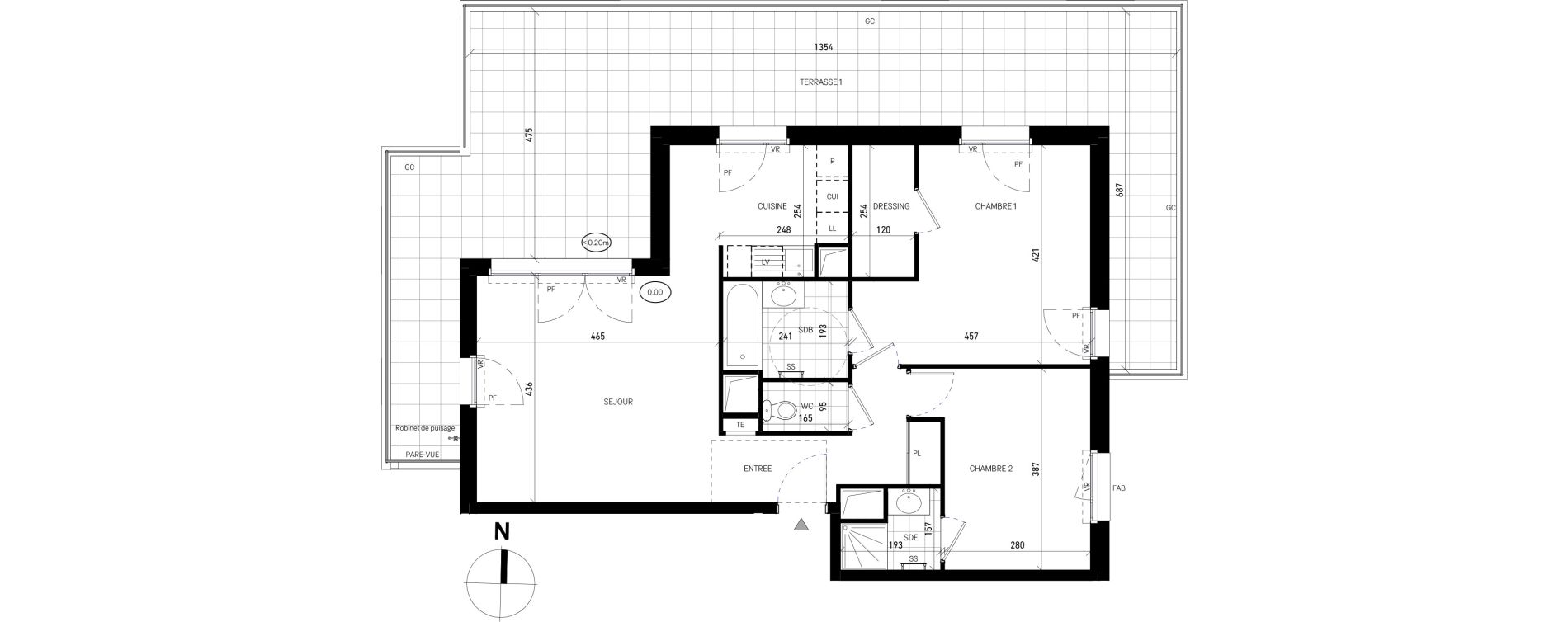 Appartement T3 de 73,63 m2 &agrave; Villejuif Delaune