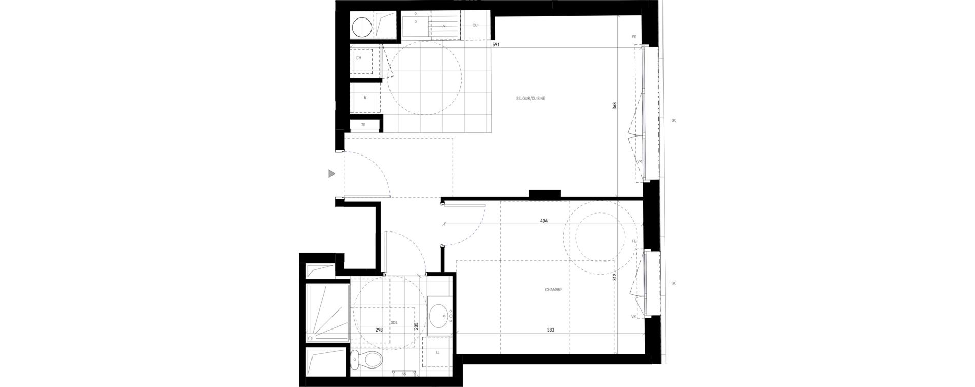Appartement T2 de 40,64 m2 &agrave; Villejuif Delaune