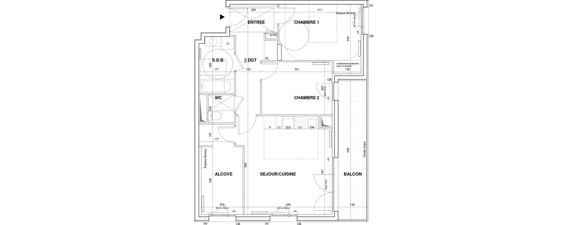 Appartement T3 de 68,15 m2 &agrave; Villejuif Monts cuchets