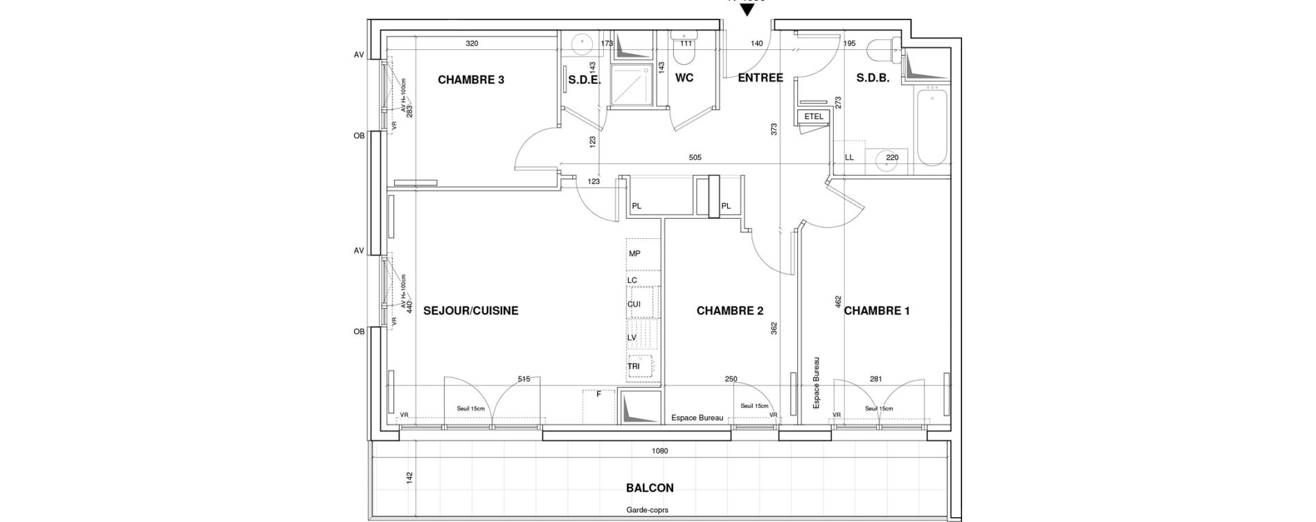 Appartement T4 de 73,38 m2 &agrave; Villejuif Monts cuchets