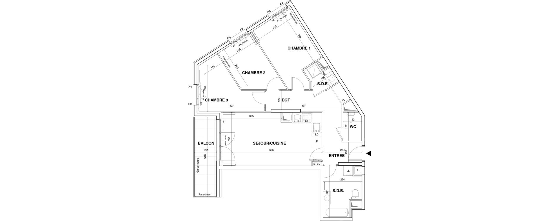 Appartement T4 de 79,13 m2 &agrave; Villejuif Monts cuchets