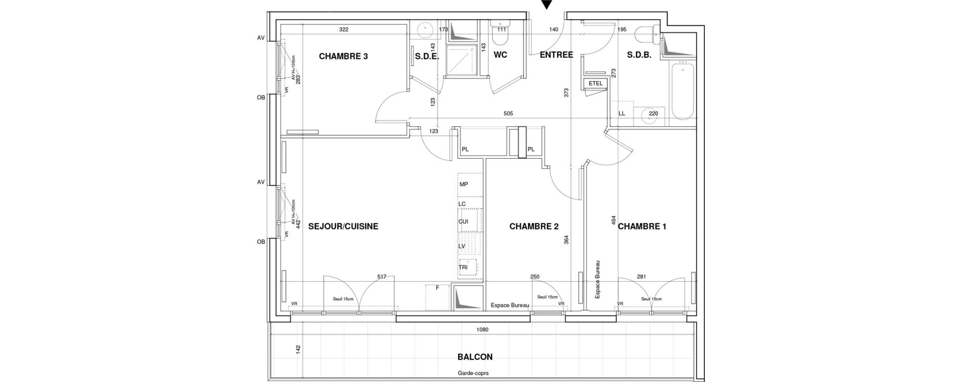 Appartement T4 de 73,71 m2 &agrave; Villejuif Monts cuchets