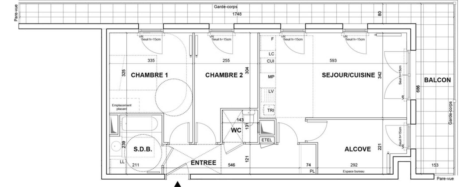 Appartement T3 de 64,70 m2 &agrave; Villejuif Monts cuchets