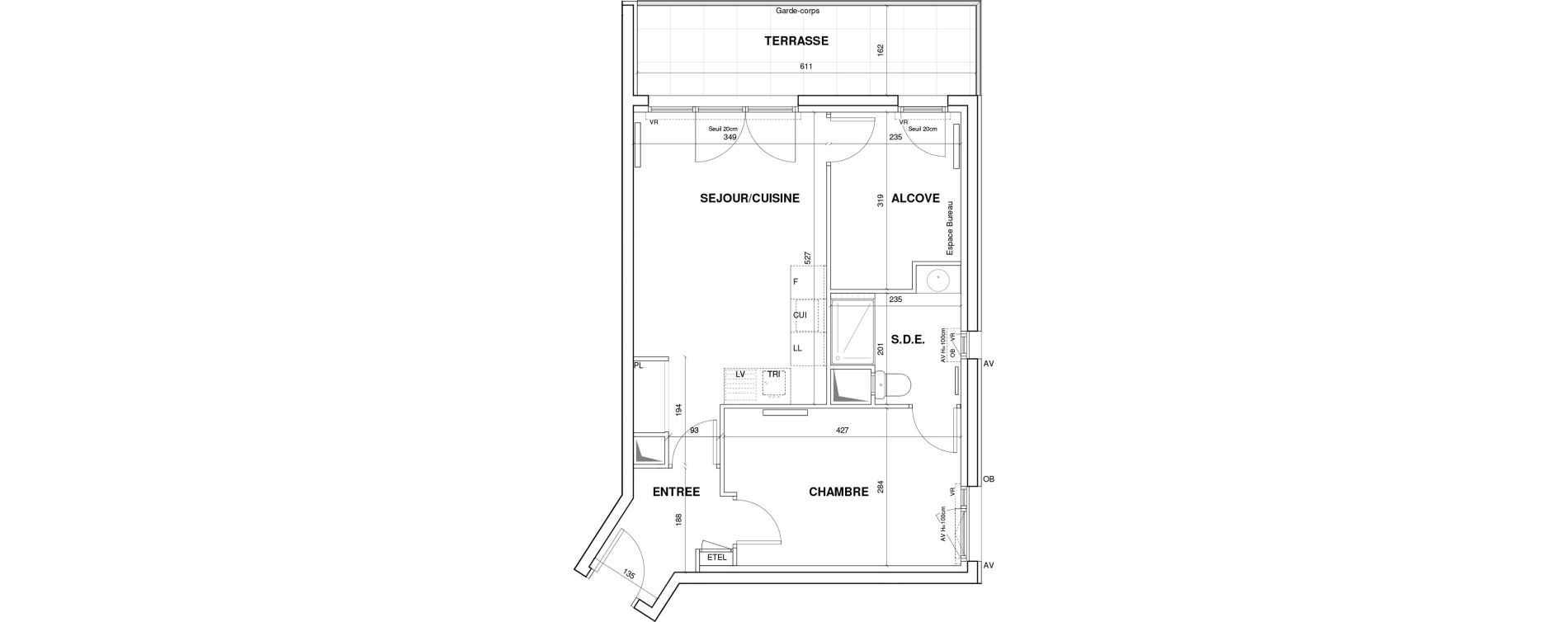 Appartement T2 de 47,07 m2 &agrave; Villejuif Monts cuchets