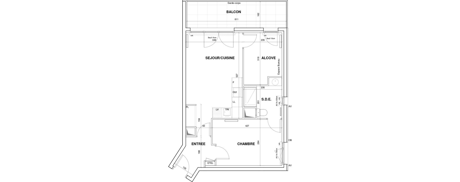 Appartement T2 de 47,08 m2 &agrave; Villejuif Monts cuchets