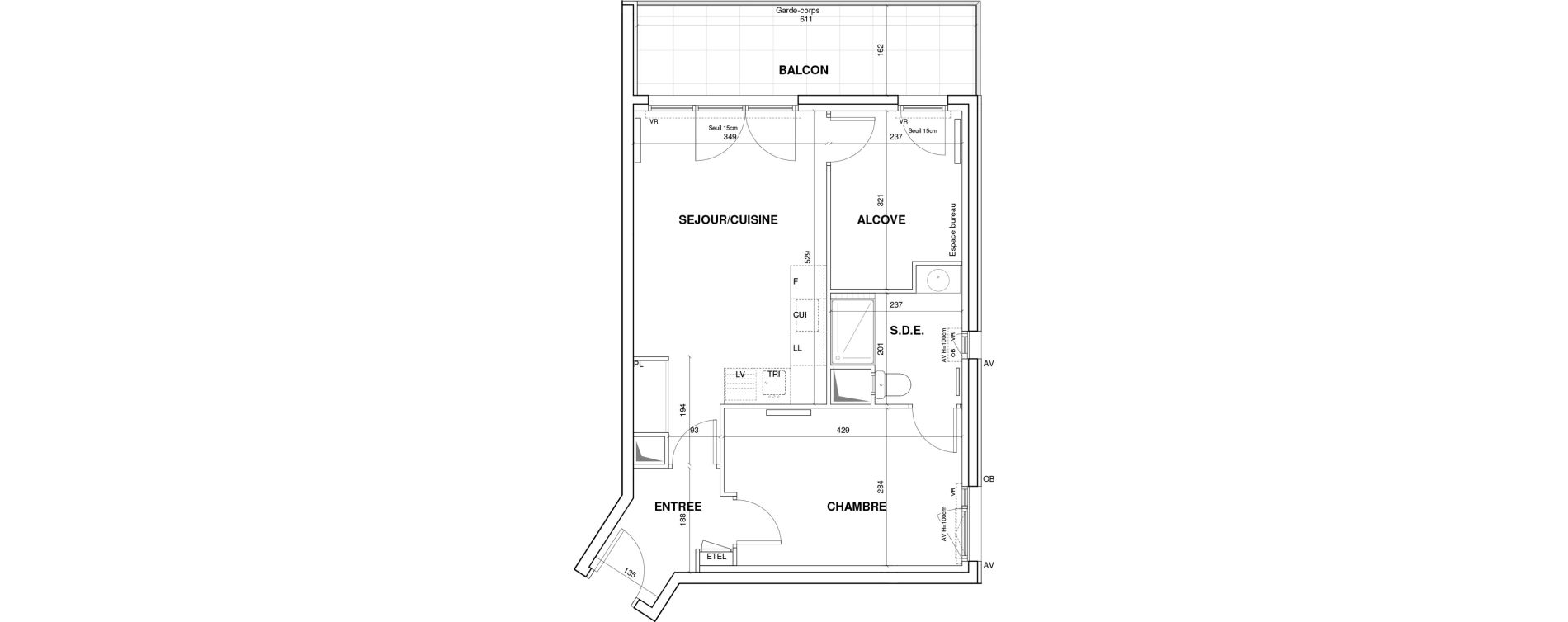 Appartement T2 de 47,36 m2 &agrave; Villejuif Monts cuchets