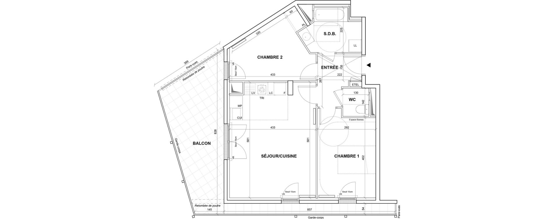 Appartement T3 de 60,13 m2 &agrave; Villejuif Monts cuchets